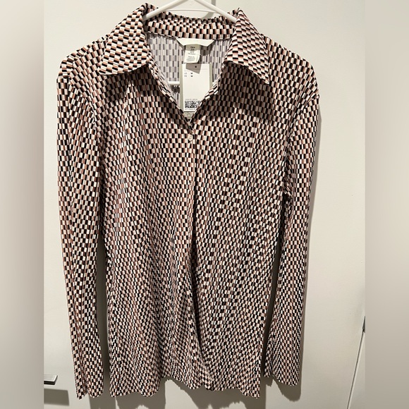 Textured Jersey button up shirt H&M NWT - Picture 6 of 6